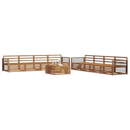 Outdoor Sofa Set 9 pcs Natural Solid Acacia Wood