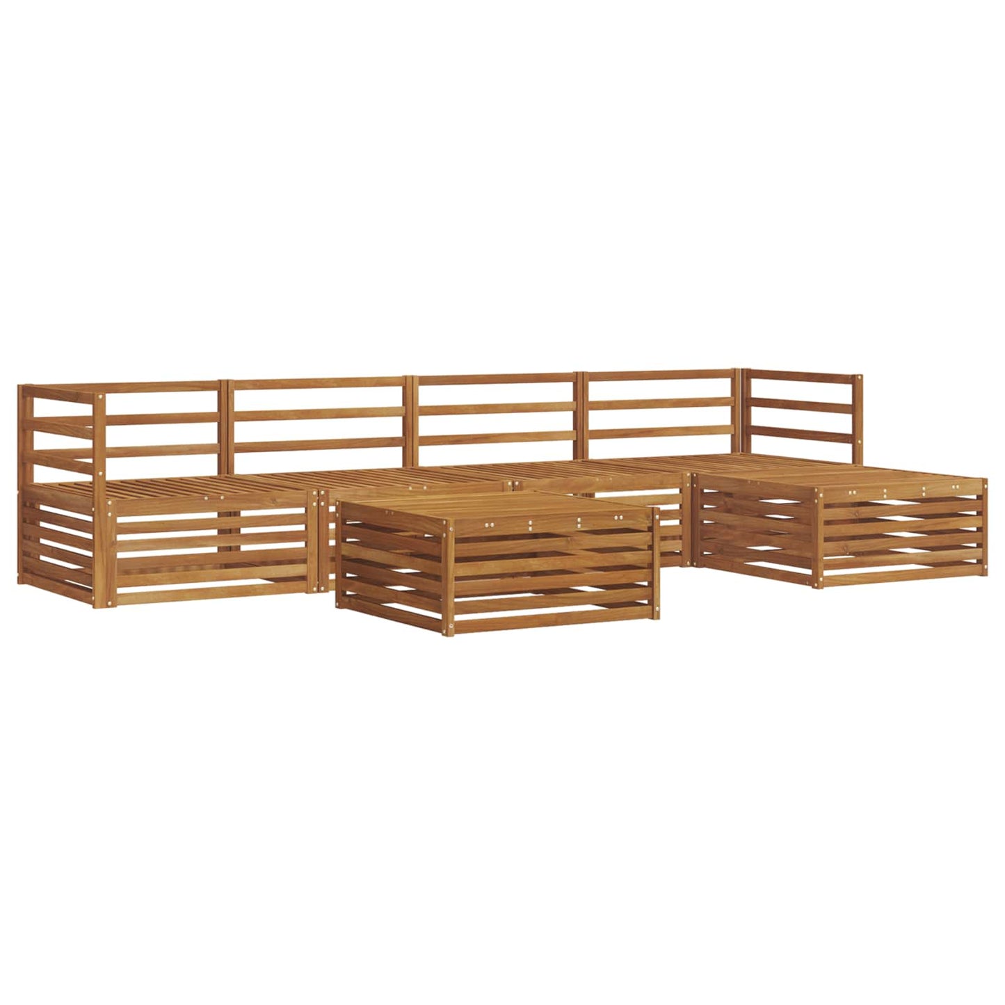 Outdoor Sofa Set 6 pcs Natural Solid Acacia Wood
