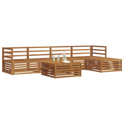 Outdoor Sofa Set 6 pcs Natural Solid Acacia Wood