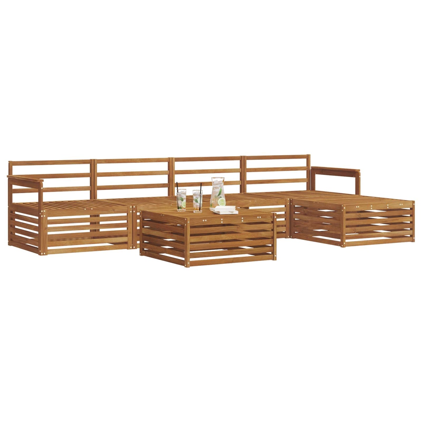 Outdoor Sofa Set 6 pcs Natural Solid Acacia Wood