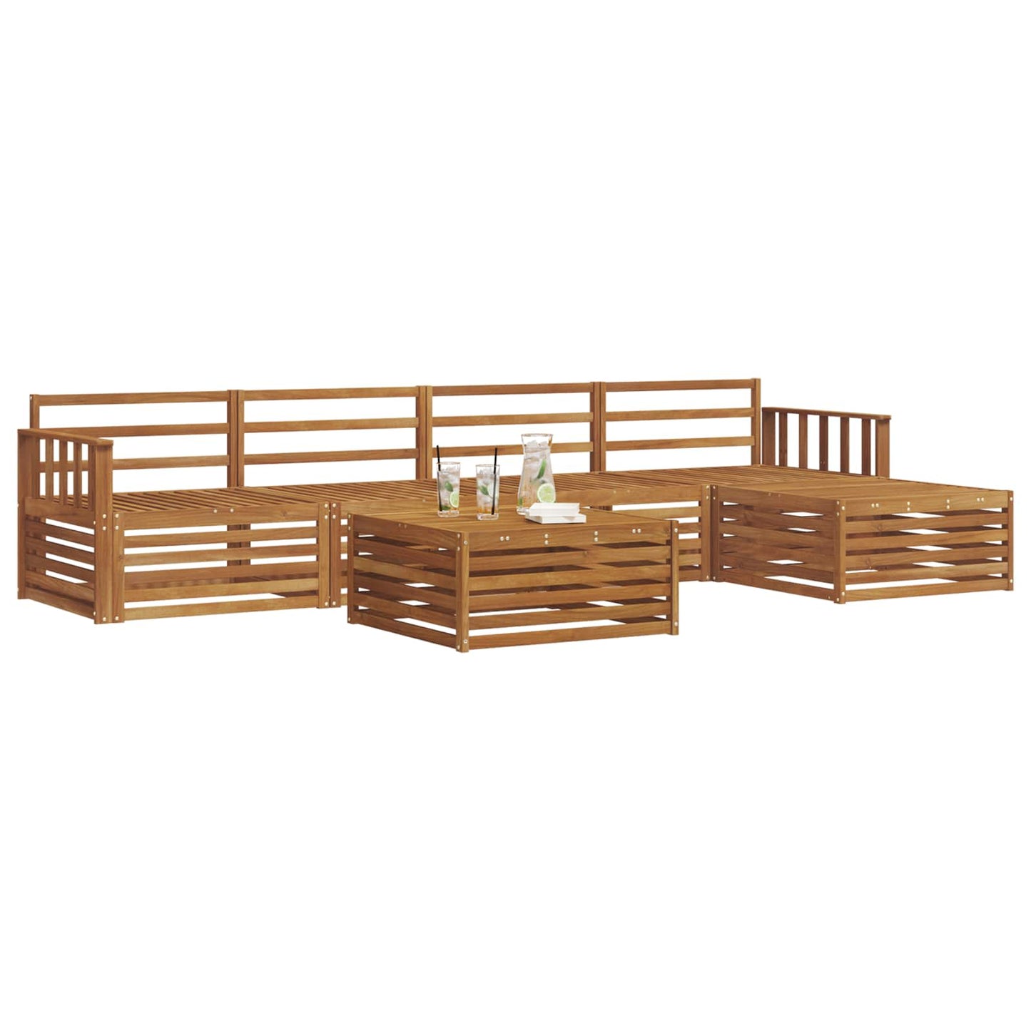 Outdoor Sofa Set 6 pcs Natural Solid Acacia Wood