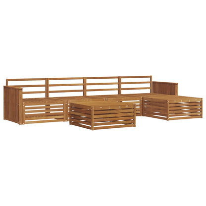 Outdoor Sofa Set 6 pcs Natural Solid Acacia Wood