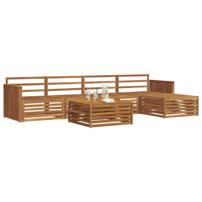 Outdoor Sofa Set 6 pcs Natural Solid Acacia Wood