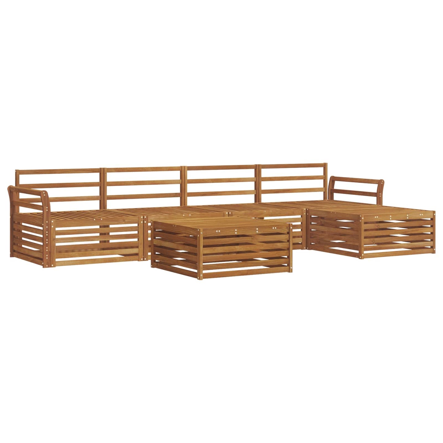Outdoor Sofa Set 6 pcs Natural Solid Acacia Wood