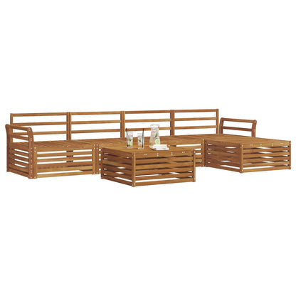 Outdoor Sofa Set 6 pcs Natural Solid Acacia Wood