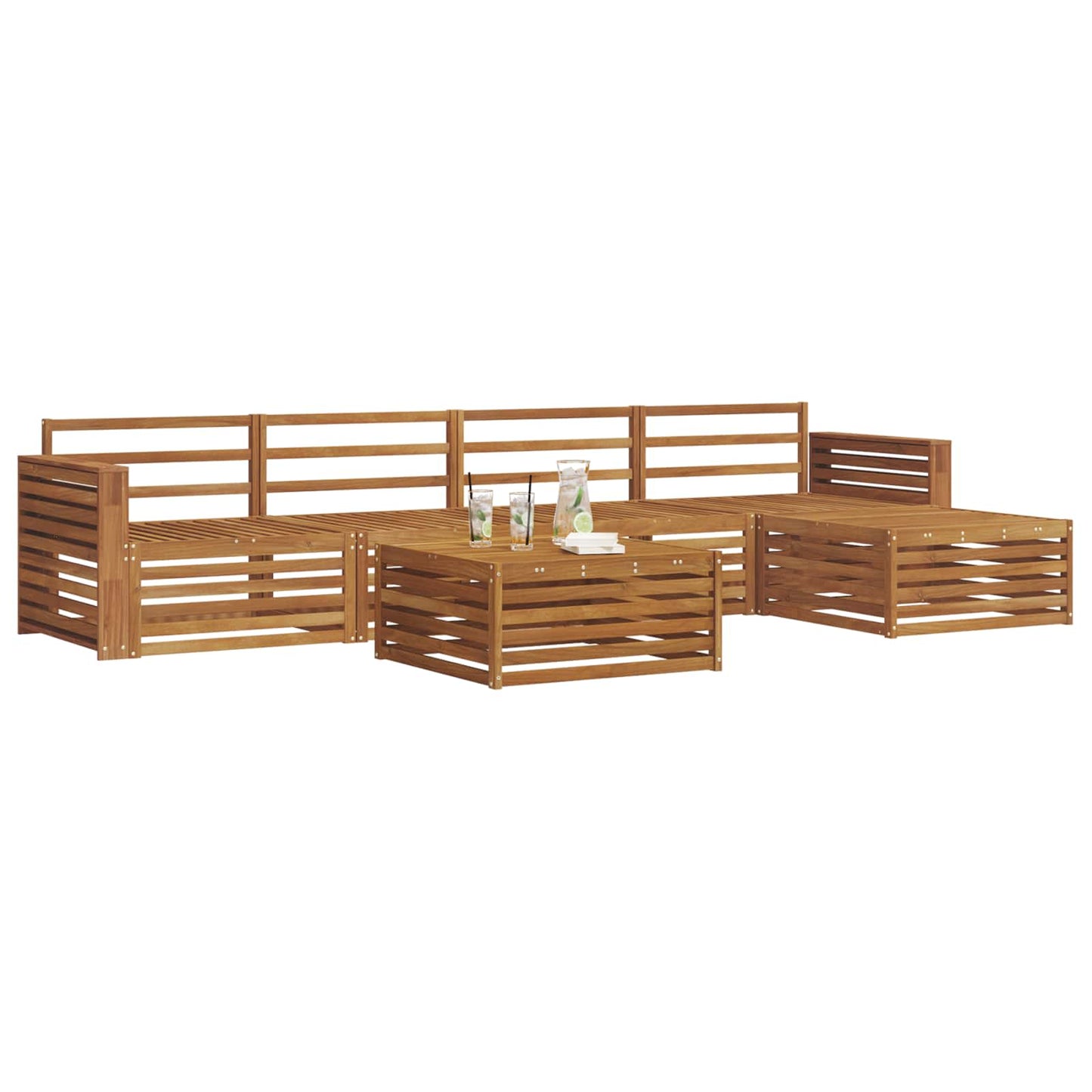 Outdoor Sofa Set 6 pcs Natural Solid Acacia Wood