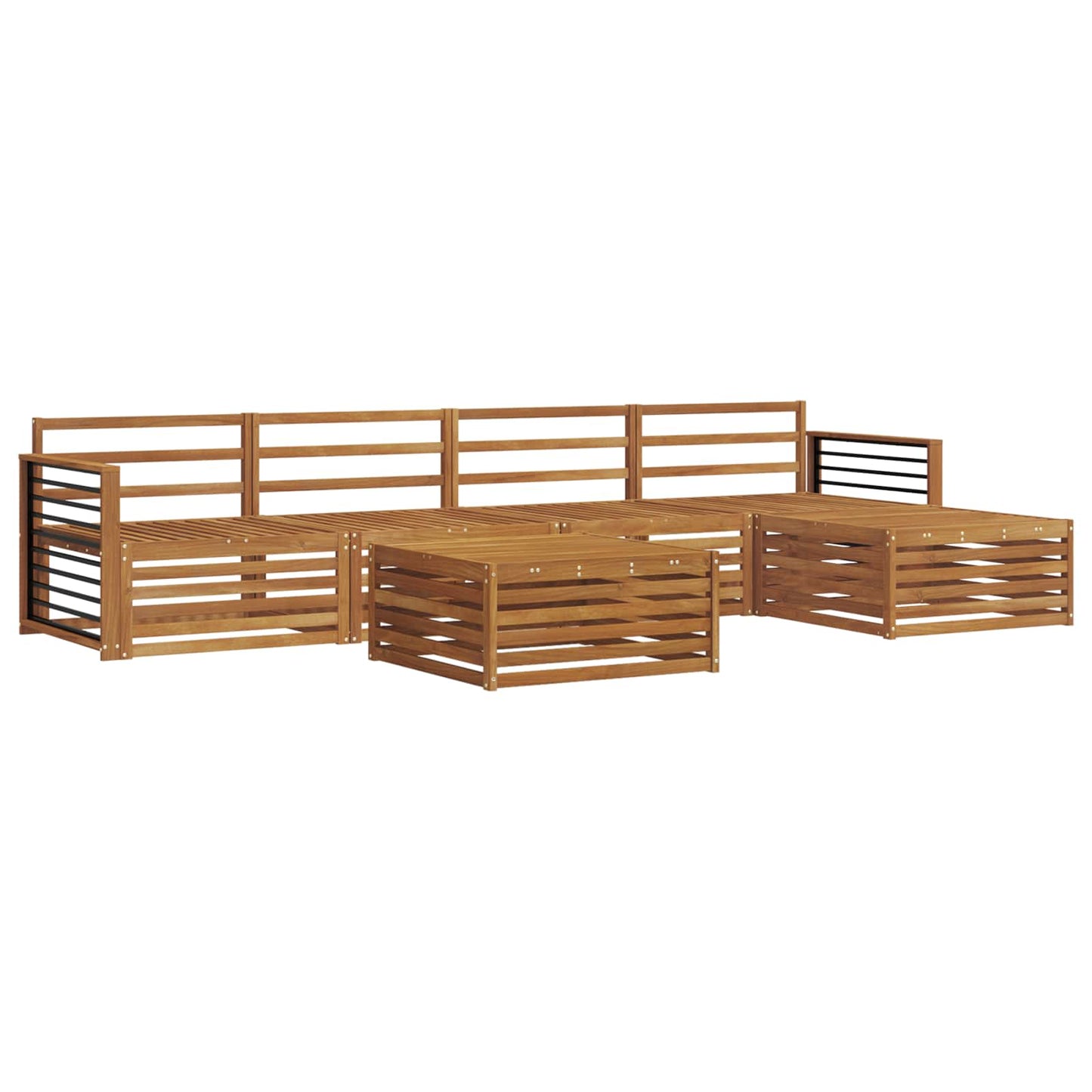 Outdoor Sofa Set 6 pcs Natural Solid Acacia Wood