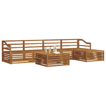 Outdoor Sofa Set 6 pcs Natural Solid Acacia Wood