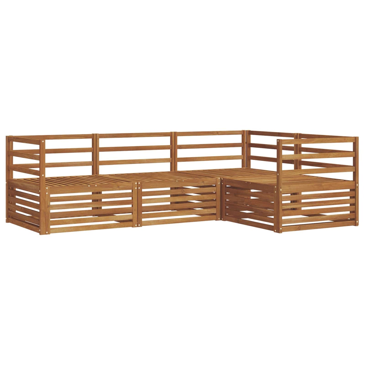 Outdoor Sofa Set 4 pcs Natural Solid Acacia Wood