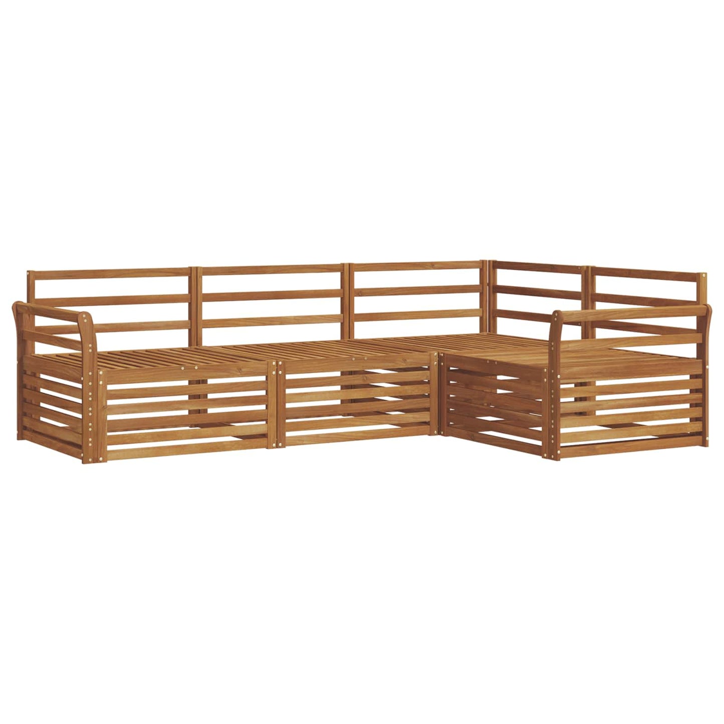 Outdoor Sofa Set 4 pcs Natural Solid Acacia Wood