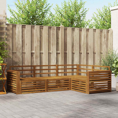 Outdoor Sofa Set 4 pcs Natural Solid Acacia Wood