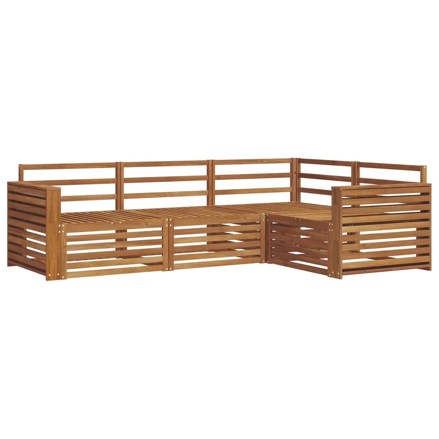 Outdoor Sofa Set 4 pcs Natural Solid Acacia Wood
