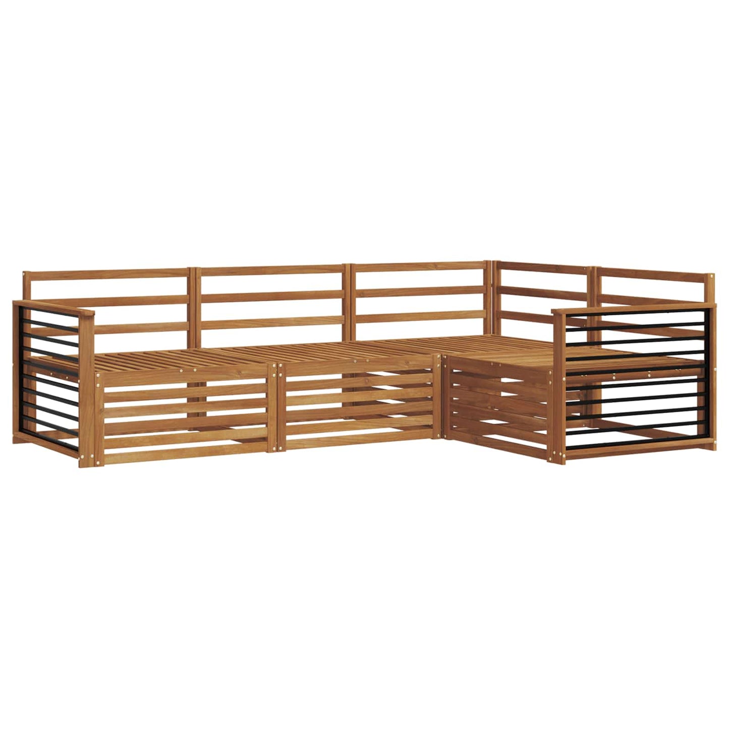 Outdoor Sofa Set 4 pcs Natural Solid Acacia Wood