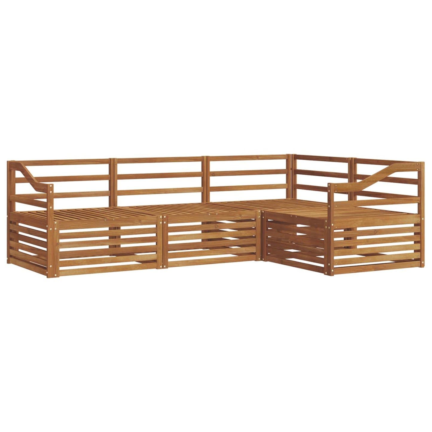 Outdoor Sofa Set 4 pcs Natural Solid Acacia Wood