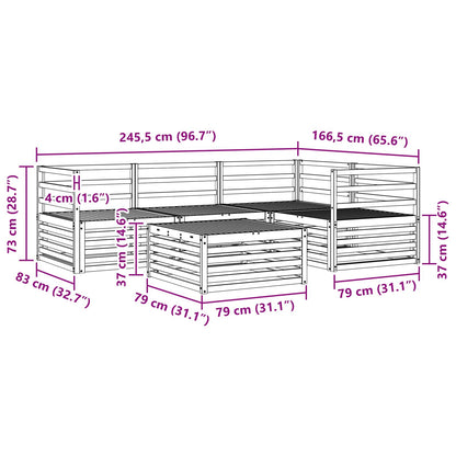 Outdoor Sofa Set 5 pcs Natural Solid Acacia Wood