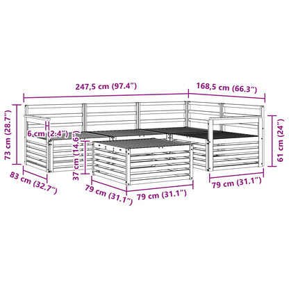 Outdoor Sofa Set 5 pcs Natural Solid Acacia Wood