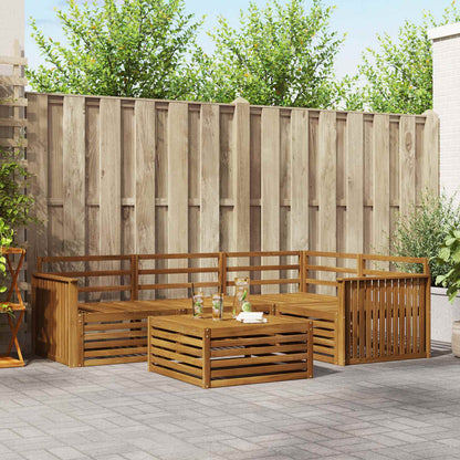 Outdoor Sofa Set 5 pcs Natural Solid Acacia Wood