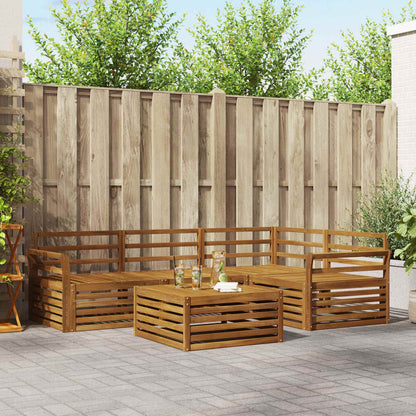Outdoor Sofa Set 5 pcs Natural Solid Acacia Wood