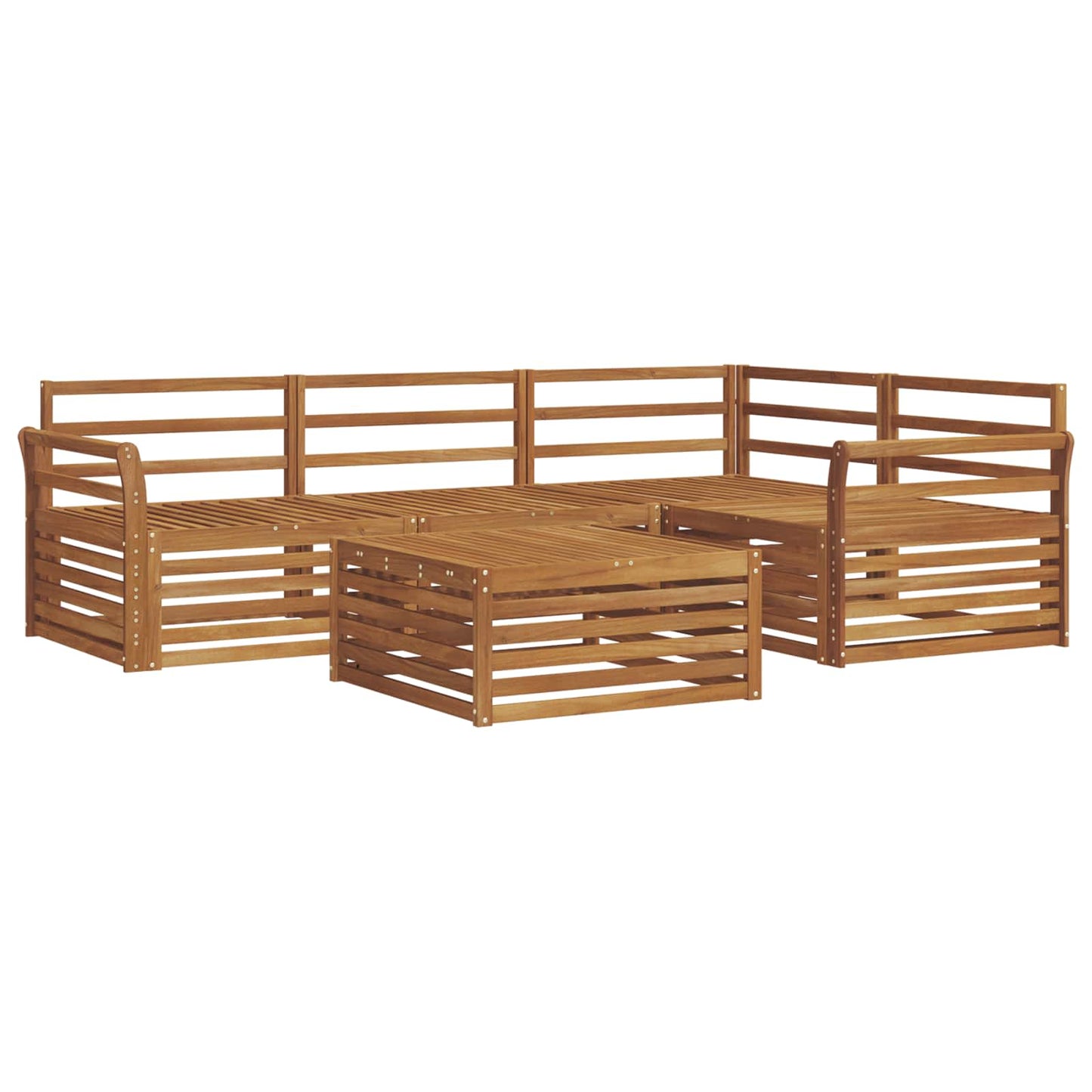 Outdoor Sofa Set 5 pcs Natural Solid Acacia Wood