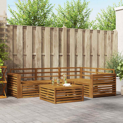 Outdoor Sofa Set 5 pcs Natural Solid Acacia Wood