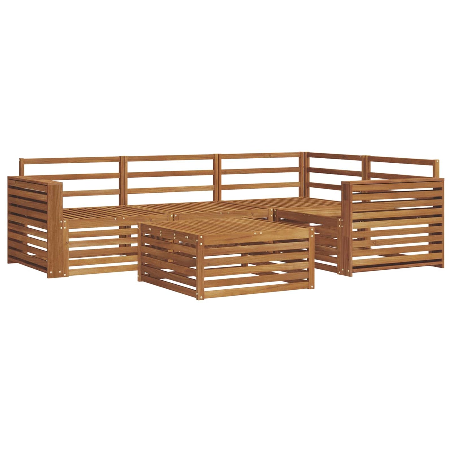 Outdoor Sofa Set 5 pcs Natural Solid Acacia Wood