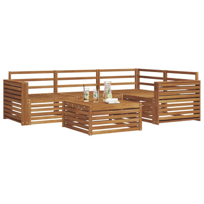 Outdoor Sofa Set 5 pcs Natural Solid Acacia Wood