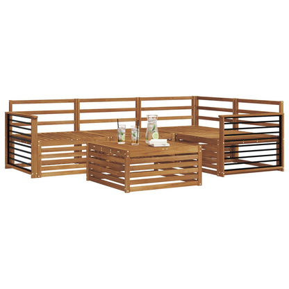 Outdoor Sofa Set 5 pcs Natural Solid Acacia Wood