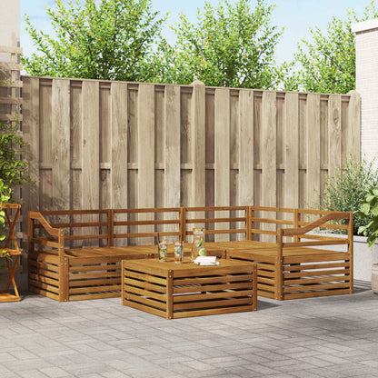 Outdoor Sofa Set 5 pcs Natural Solid Acacia Wood