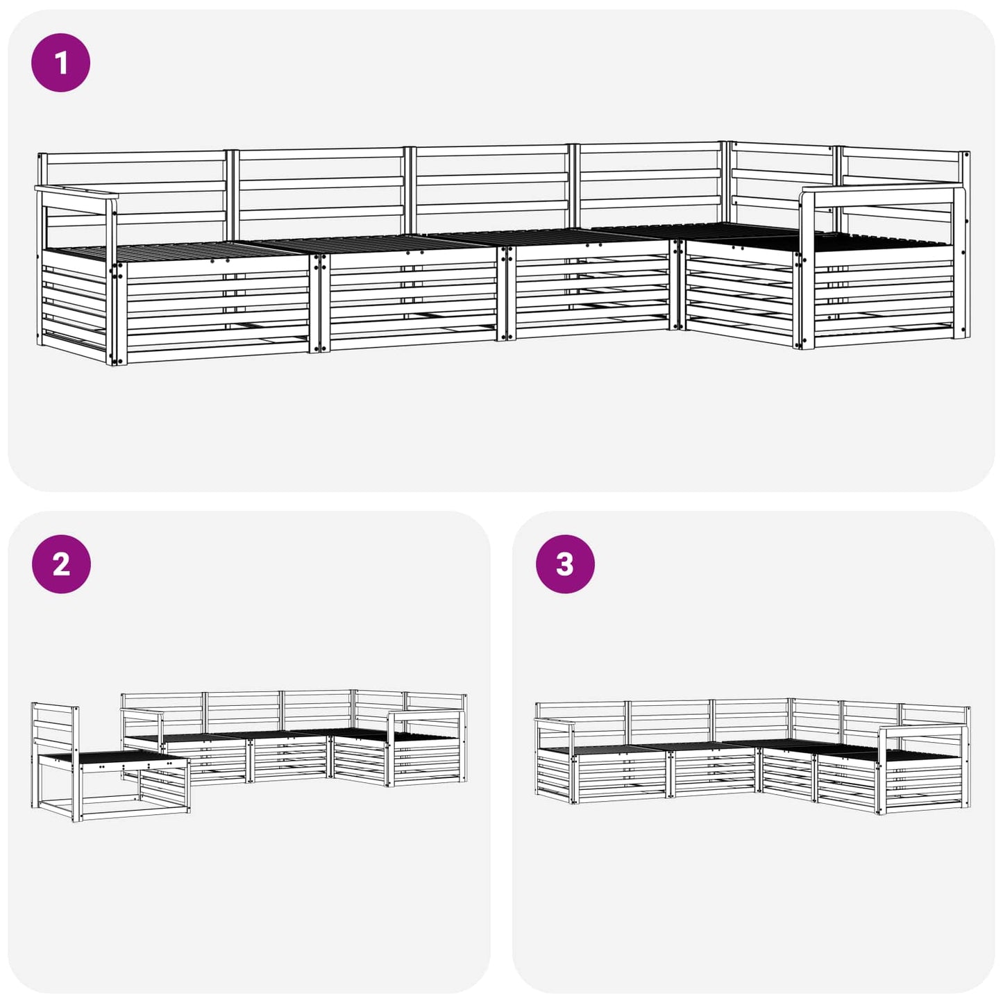Outdoor Sofa Set 5 pcs Natural