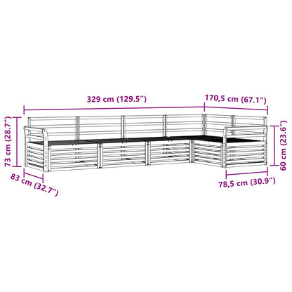 Outdoor Sofa Set 5 pcs Natural