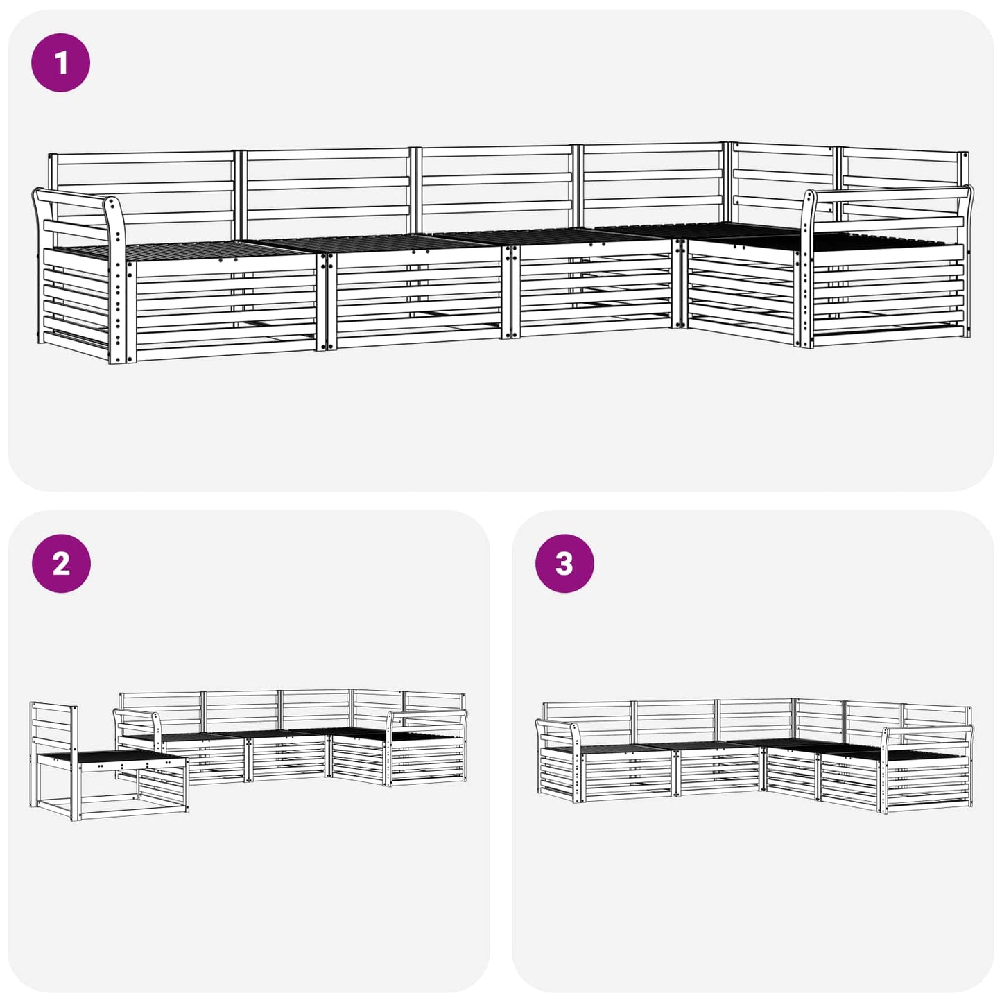 Outdoor Sofa Set 5 pcs Natural