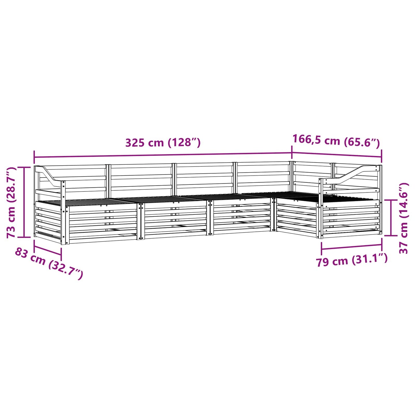 Outdoor Sofa Set 5 pcs Natural