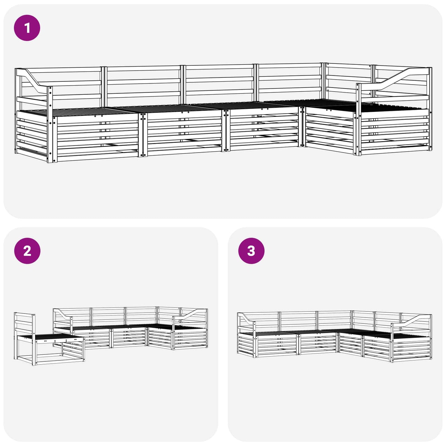Outdoor Sofa Set 5 pcs Natural