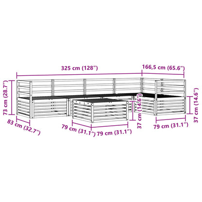 Outdoor Sofa Set 6 pcs Natural