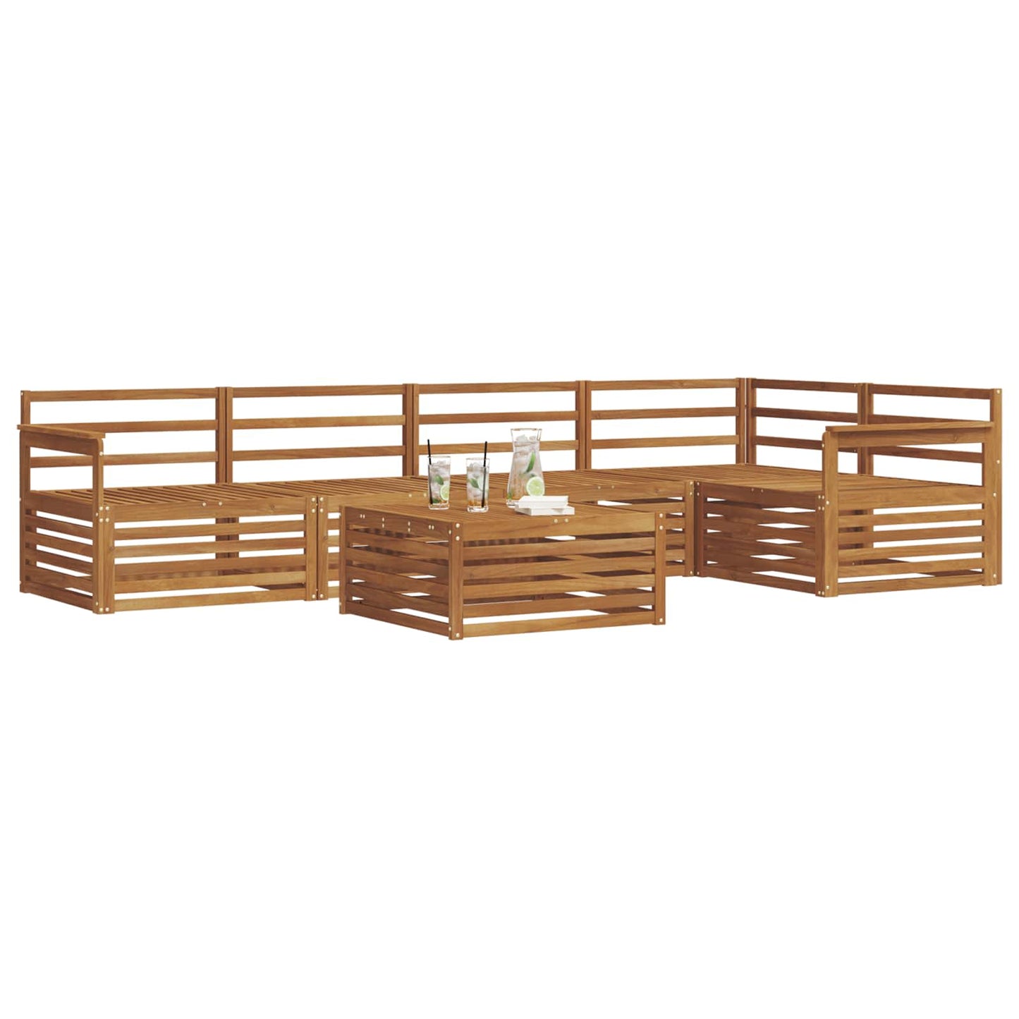 Outdoor Sofa Set 6 pcs Natural