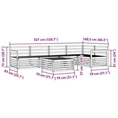 Outdoor Sofa Set 6 pcs Natural