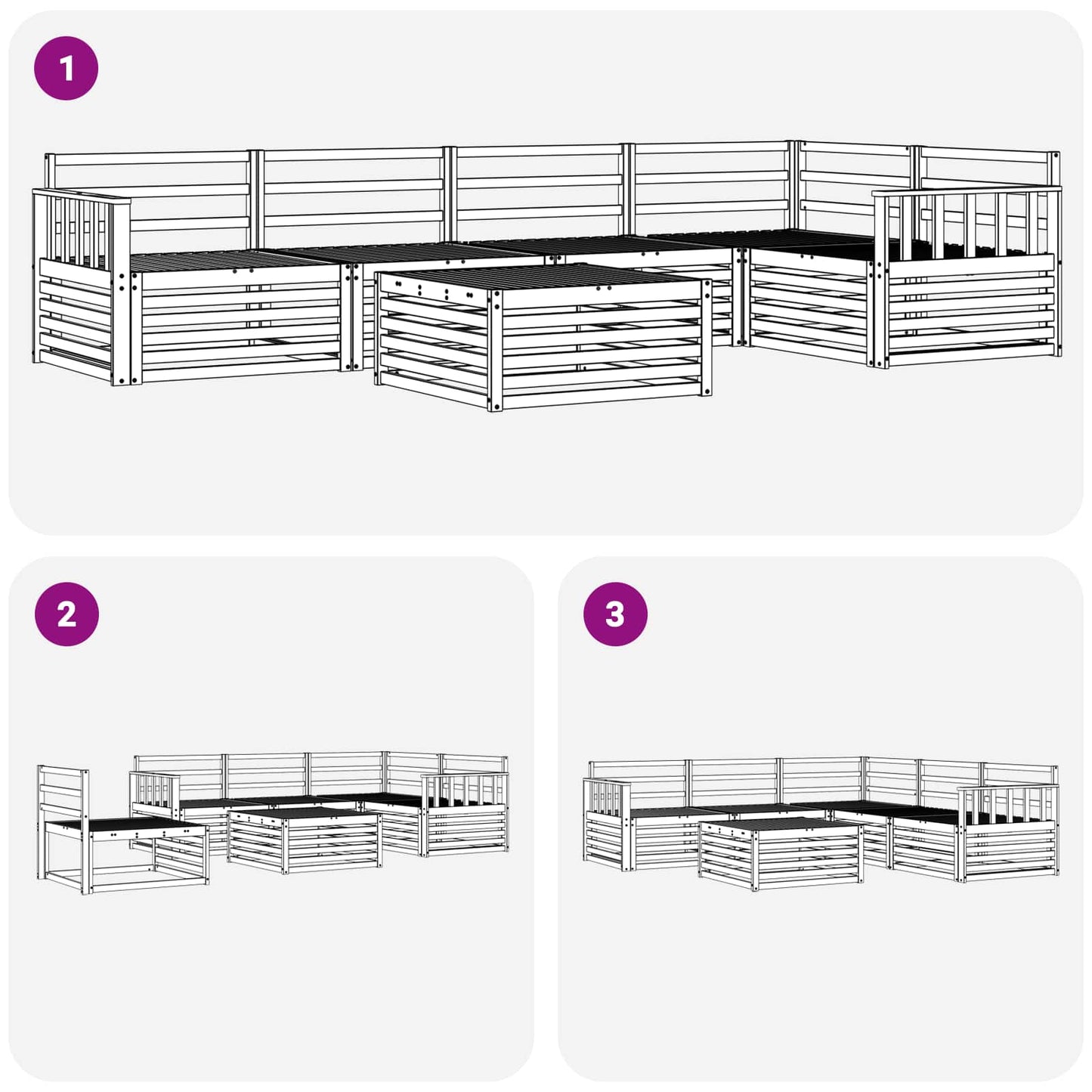 Outdoor Sofa Set 6 pcs Natural