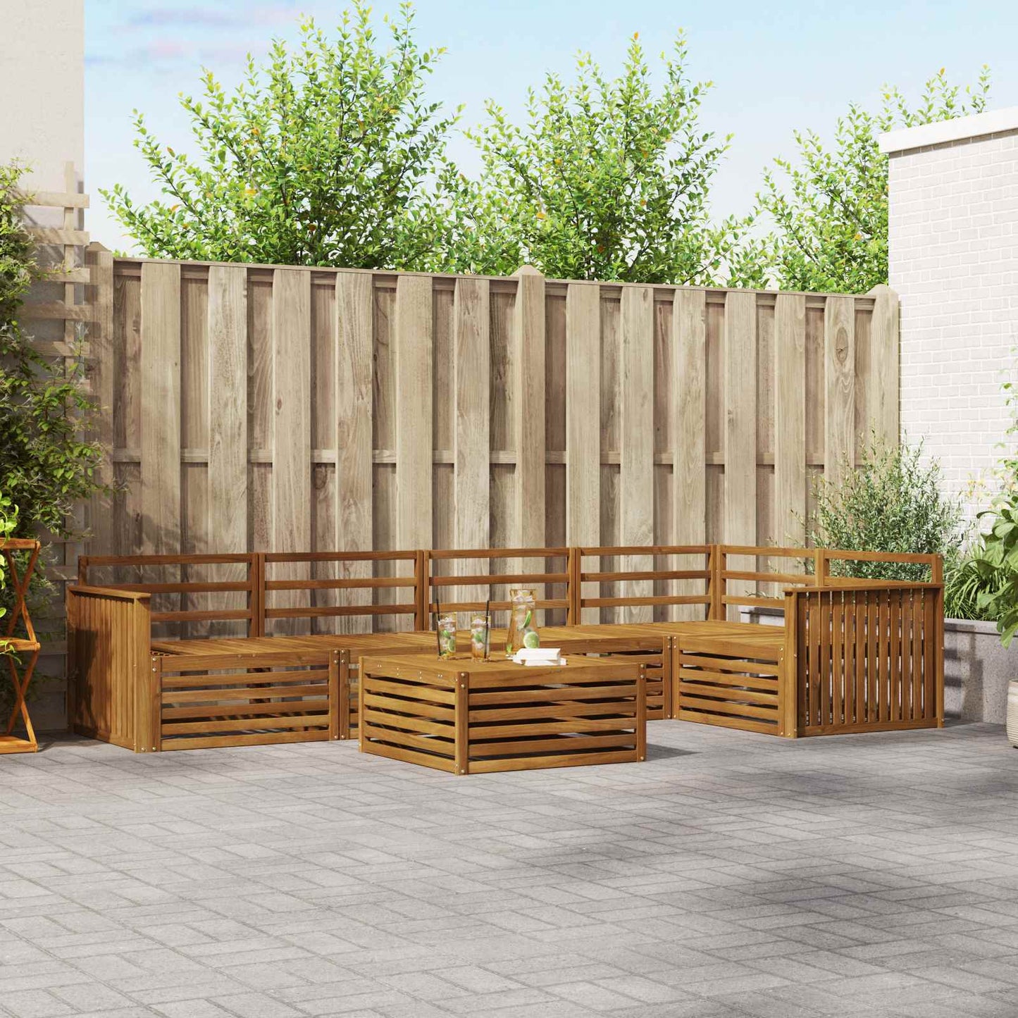 Outdoor Sofa Set 6 pcs Natural