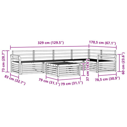 Outdoor Sofa Set 6 pcs Natural