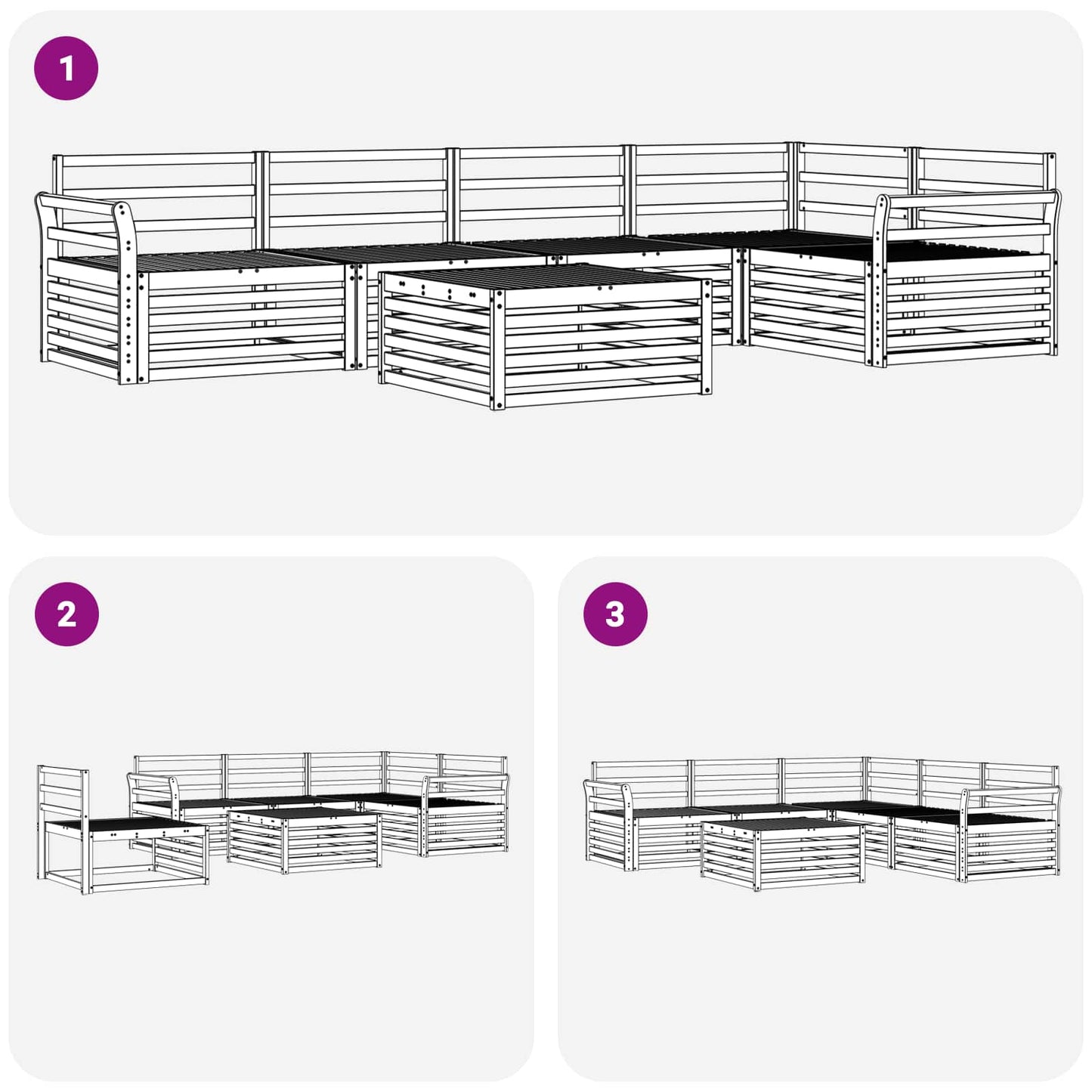 Outdoor Sofa Set 6 pcs Natural