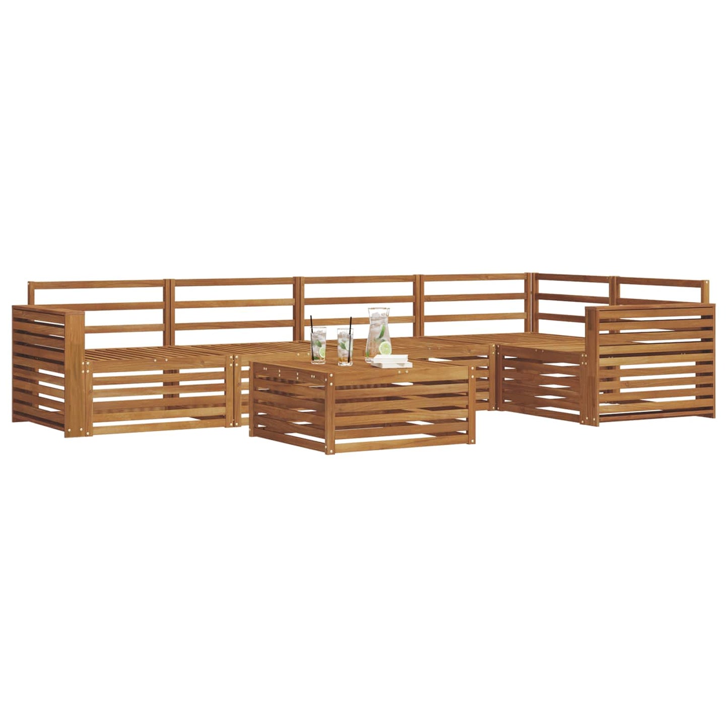 Outdoor Sofa Set 6 pcs Natural