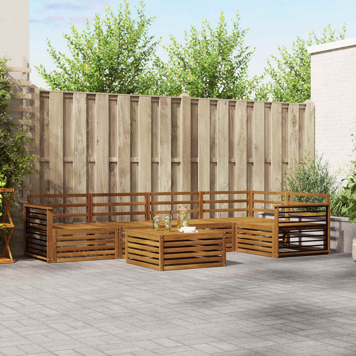Outdoor Sofa Set 6 pcs Natural