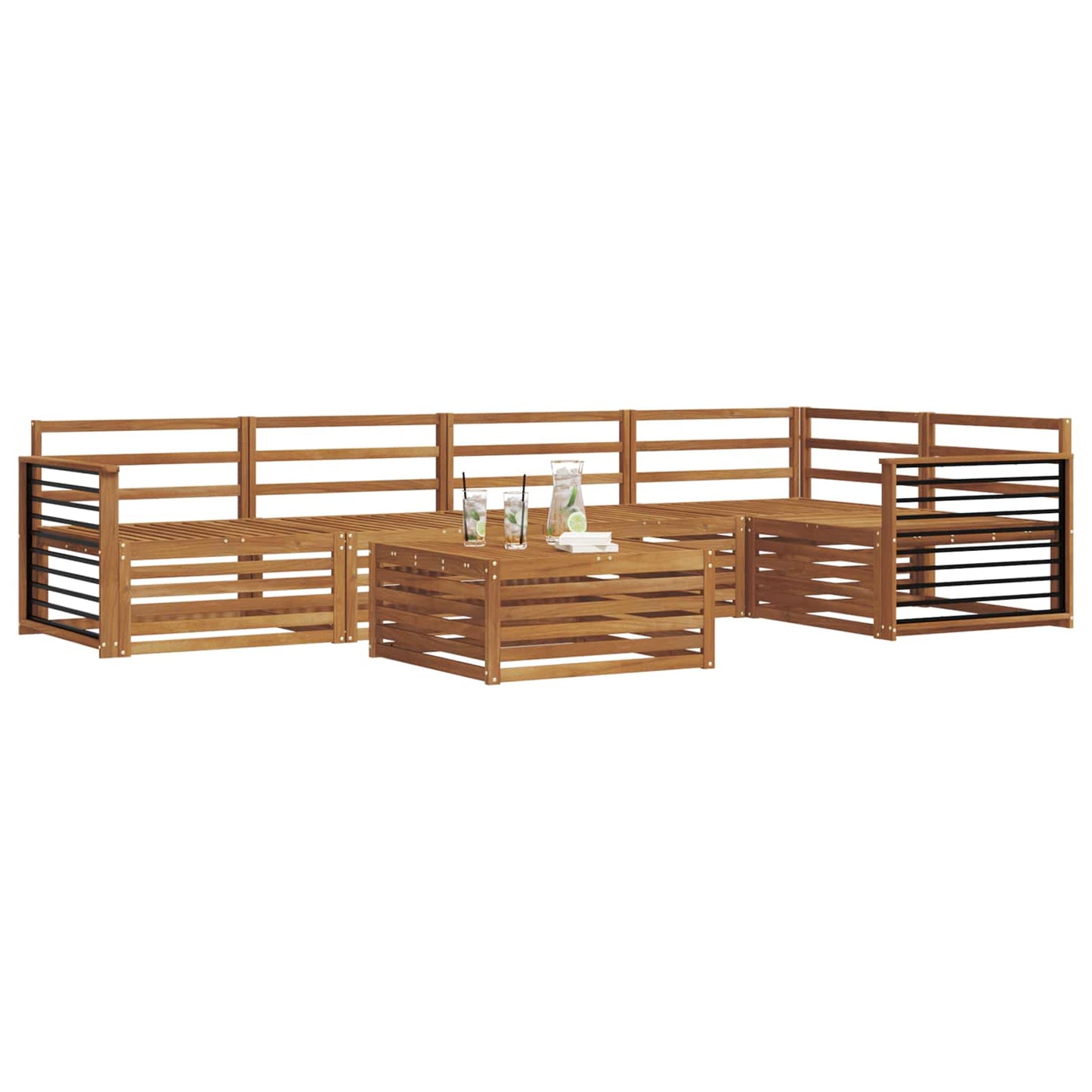 Outdoor Sofa Set 6 pcs Natural