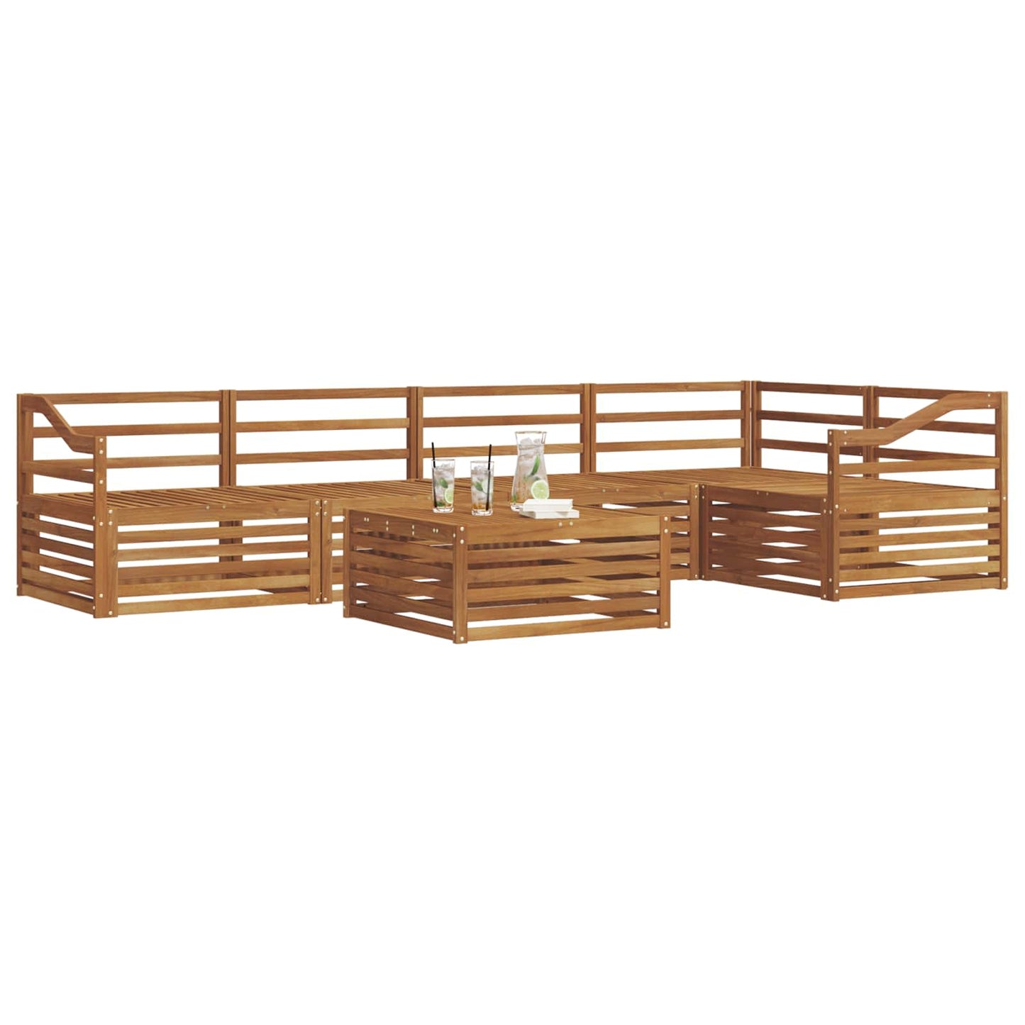 Outdoor Sofa Set 6 pcs Natural