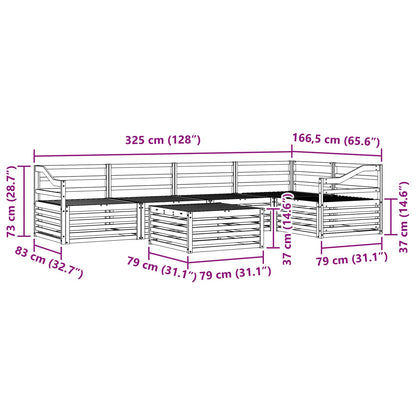 Outdoor Sofa Set 6 pcs Natural