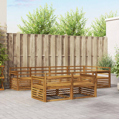 Outdoor Sofa Set 7 pcs Natural Solid Acacia Wood