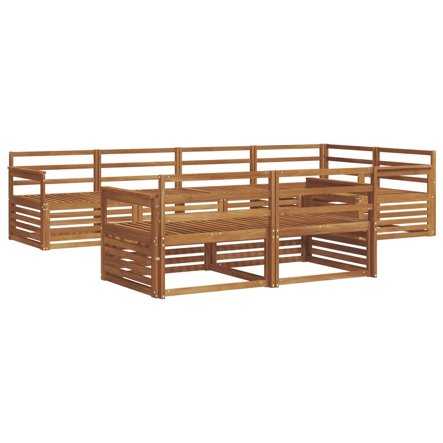 Outdoor Sofa Set 7 pcs Natural Solid Acacia Wood