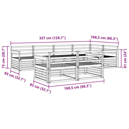 Outdoor Sofa Set 7 pcs Natural Solid Acacia Wood