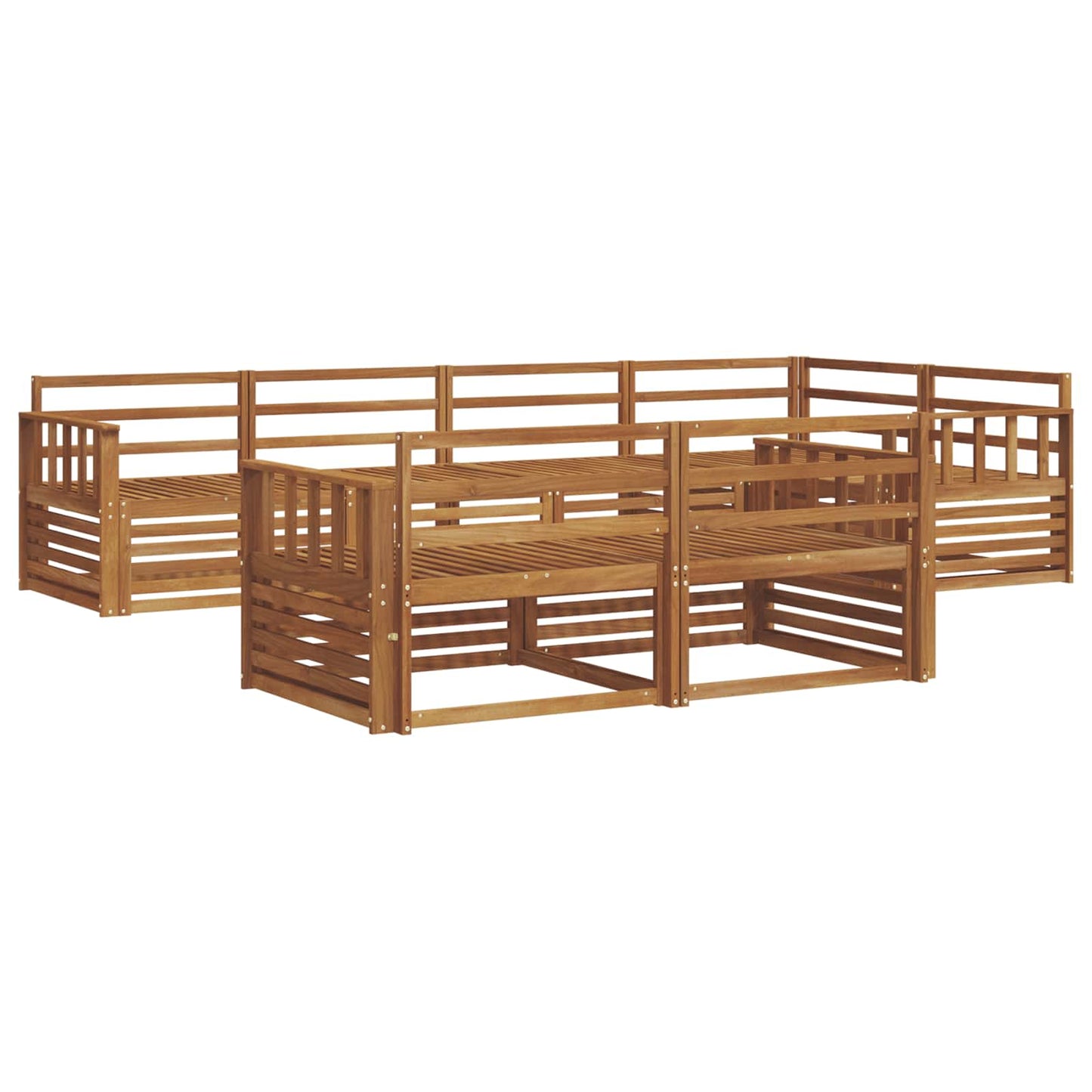 Outdoor Sofa Set 7 pcs Natural Solid Acacia Wood