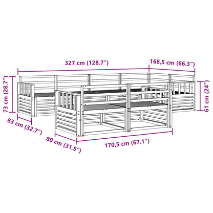 Outdoor Sofa Set 7 pcs Natural Solid Acacia Wood